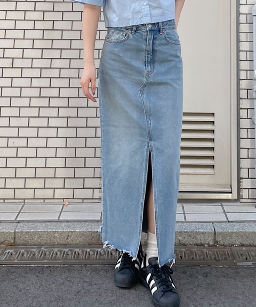 journal standard relume ジョイントデニムスカート　38 AMBIDEX Store △11.36ozムラ糸デニム ミディアムタイトスカート