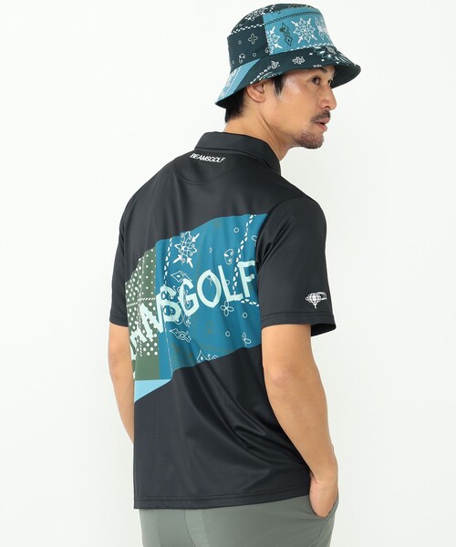 BEAMSGOLF - 美品 BEAMS GOLF バンダナプリント ハーフジップポロシャツ 23S BEAMS GOLF（ビームス ゴルフ）PURPLE LABEL / メッシュ ロゴ