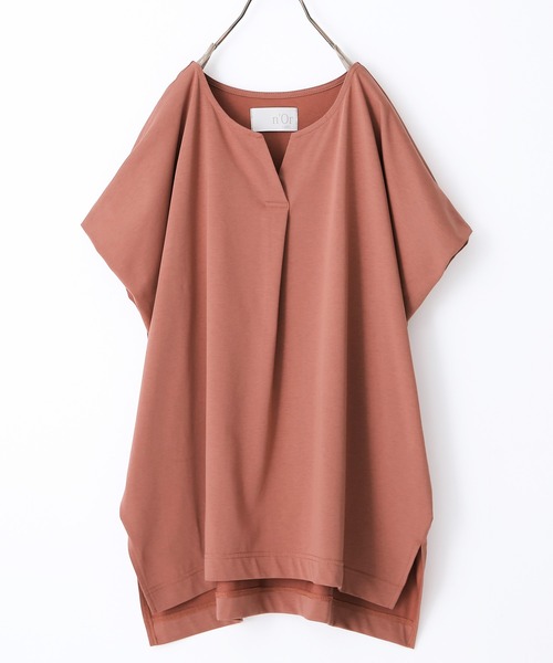 n'OrLABEL（ノアールレーベル）の「【機能素材】『フレンチスリーブカットソー』（Tシャツ/カットソー・レディース・モカ/グリーン/ネイビー/オフホワイト/オレンジ/ブラック/ダークネイビー・FREE）」の7枚目の写真