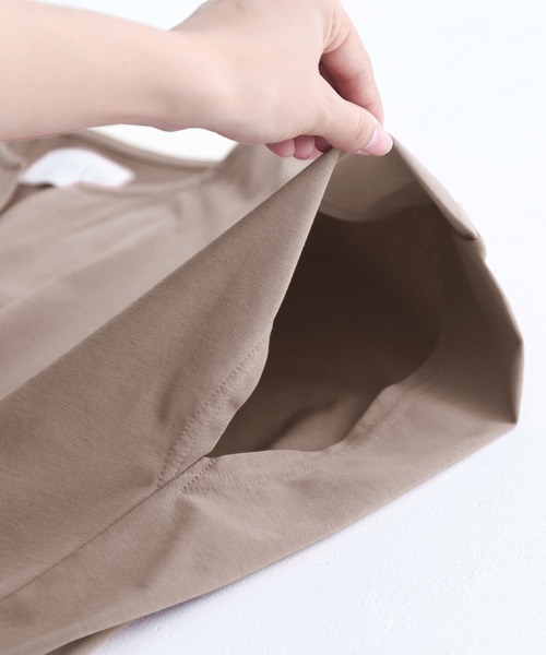 n'OrLABEL（ノアールレーベル）の「【機能素材】『フレンチスリーブカットソー』（Tシャツ/カットソー・レディース・モカ/グリーン/ネイビー/オフホワイト/オレンジ/ブラック/ダークネイビー・FREE）」の9枚目の写真