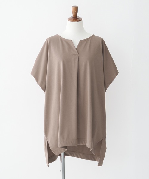 n'OrLABEL（ノアールレーベル）の「【機能素材】『フレンチスリーブカットソー』（Tシャツ/カットソー・レディース・モカ/グリーン/ネイビー/オフホワイト/オレンジ/ブラック/ダークネイビー・FREE）」の11枚目の写真