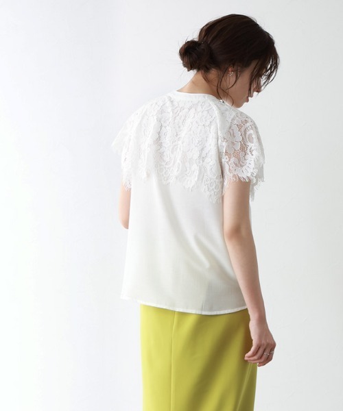Pierrot(ピエロ)の「デザインレースブラウス(シャツ/ブラウス・レディース・ブラック/オフホワイト・M/L)」の21枚目の写真