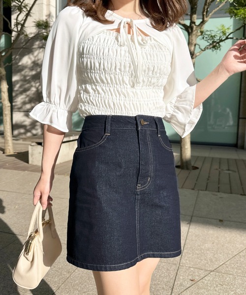 apres jour(アプレジュール)の「花刺繍ミニスカート【ZOZOTOWN限定アイテム】(デニムスカート・レディース・ブラック/ピンク/インディゴブルー・MEDIUM/X-LARGE/SMALL)」の13枚目の写真