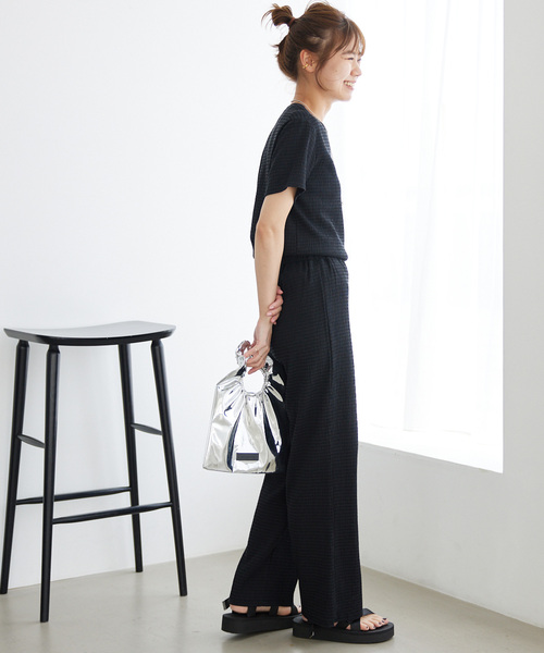 JOURNAL STANDARD relume（ジャーナルスタンダード　レリューム）の「ストレッチクレープクルーネックTEE（Tシャツ/カットソー・レディース・ブラック/ネイビー/ブルー・FREE）」の7枚目の写真