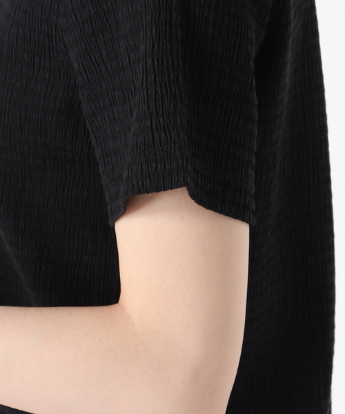 JOURNAL STANDARD relume（ジャーナルスタンダード　レリューム）の「ストレッチクレープクルーネックTEE（Tシャツ/カットソー・レディース・ブラック/ネイビー/ブルー・FREE）」の6枚目の写真