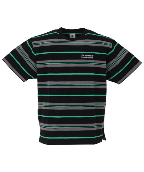 ELEMENT（エレメント）の「ELEMENT エレメント BIG BORDER半袖Tシャツ 大きいサイズ ビッグシルエット オーバーサイズ（Tシャツ/カットソー・メンズ・ブラウン/ブラック/ブルー・3L/4L/5L/6L）」の2枚目の写真