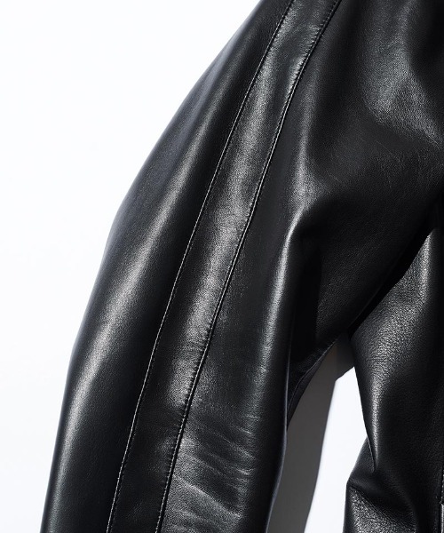 ACANTHUS(アカンサス)の「mj9261- Spanish Lamb Leather Track Jacket ライダースジャケット(ライダースジャケット・メンズ・ブラック・S/XL/M/L)」の10枚目の写真