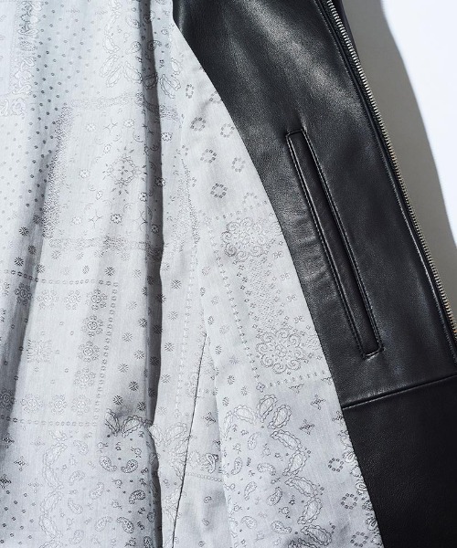 ACANTHUS(アカンサス)の「mj9261- Spanish Lamb Leather Track Jacket ライダースジャケット(ライダースジャケット・メンズ・ブラック・S/XL/M/L)」の11枚目の写真
