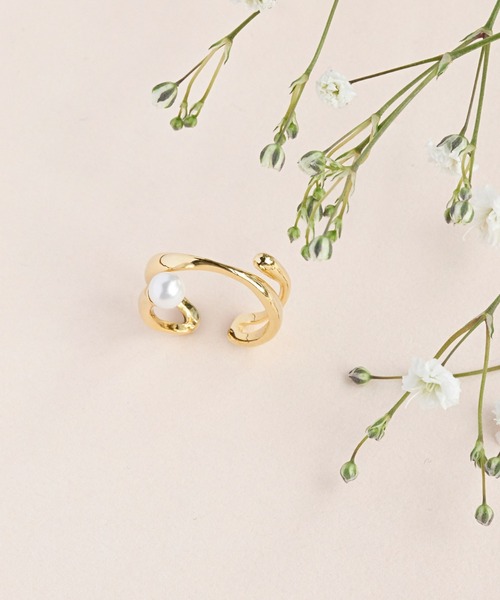 Phoebe（フィービィー）の「2wayリボンパールリング&イヤーカフ（リング・レディース・イエローゴールド・FREE）」の9枚目の写真
