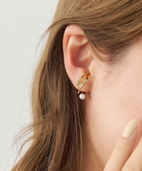 Phoebe（フィービィー）の「2wayリボンパールリング&イヤーカフ（リング・レディース・イエローゴールド・FREE）」の7枚目の写真