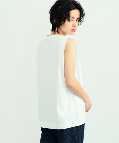 Lee(リー)の「Lee/リー ロゴ刺繍ノースリーブ カットソー(Tシャツ/カットソー・レディース・ホワイト/チャコールグレー/ライトグリーン/パープル/イエロー/ブラック系その他・SMALL/MEDIUM)」の14枚目の写真