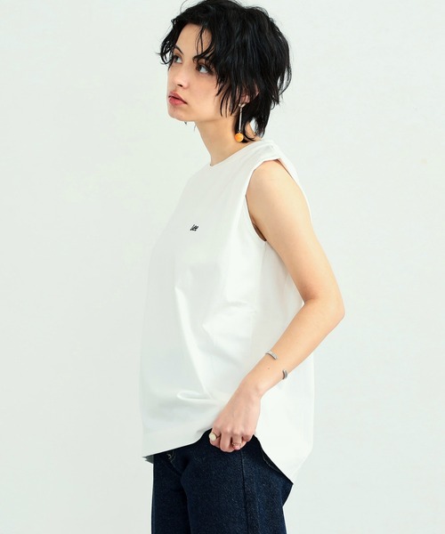 Lee(リー)の「Lee/リー ロゴ刺繍ノースリーブ カットソー(Tシャツ/カットソー・レディース・ホワイト/チャコールグレー/ライトグリーン/パープル/イエロー/ブラック系その他・SMALL/MEDIUM)」の12枚目の写真