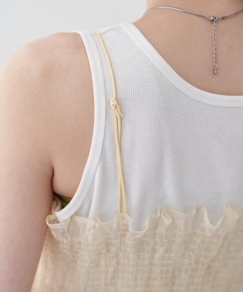 Kastane（カスタネ）の「【2023SSカタログ掲載アイテム】シャーリングシアーワンピース（ワンピース・レディース・イエロー・FREE）」の12枚目の写真