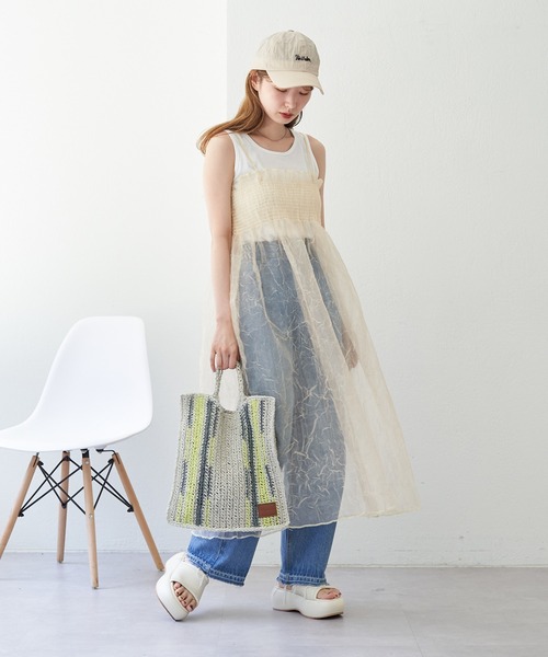 Kastane（カスタネ）の「【2023SSカタログ掲載アイテム】シャーリングシアーワンピース（ワンピース・レディース・イエロー・FREE）」の20枚目の写真