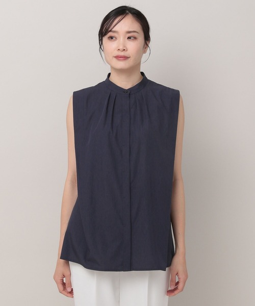 Elura(エルーラ)の「アイロンいらずノースリシャツ(シャツ/ブラウス・レディース・ネイビー/ホワイト/ブルー・MEDIUM/LARGE)」の6枚目の写真