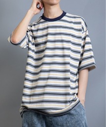 アソート マルチレトロボーダー ビッグシルエット TEE