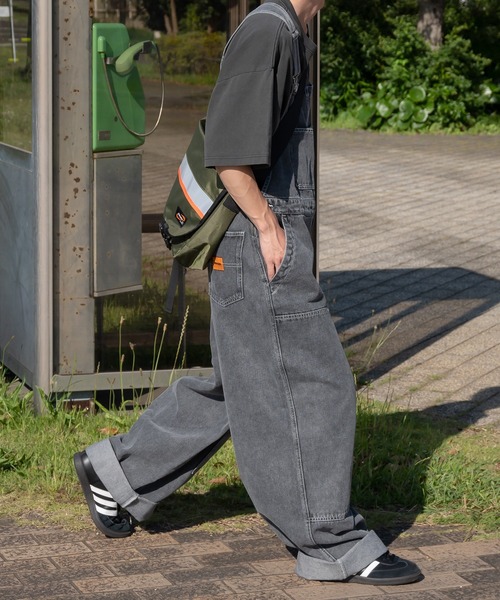 セール】ケミカルウォッシュダブルニーサロペット（サロペット