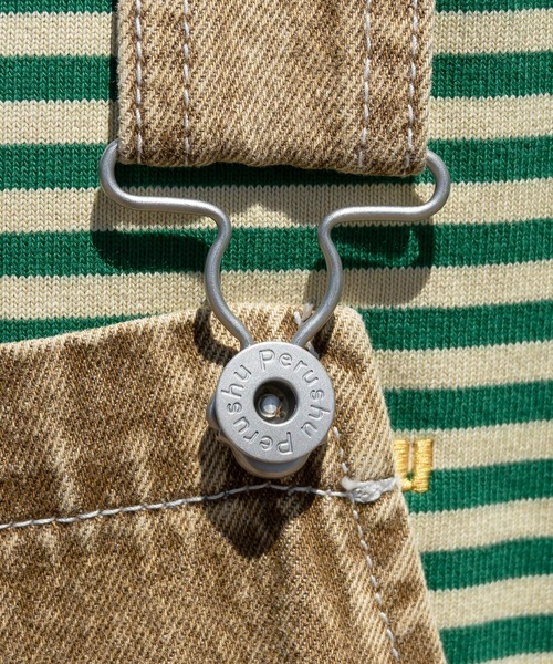 セール】ケミカルウォッシュダブルニーサロペット（サロペット