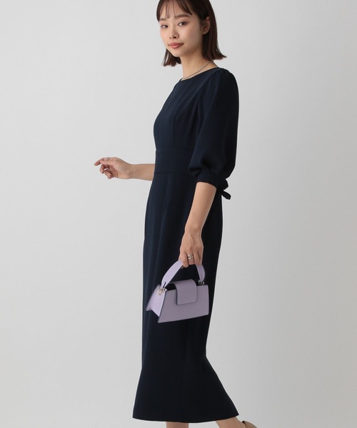 saloon（サルーン）の「SALOON(サルーン)/【オフィス/セレモニー】ウエスト切り替えリボンワンピース（ワンピース・レディース・ライトブルー/ネイビー・SMALL/MEDIUM）」の19枚目の写真