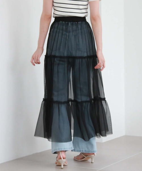 archives（アルシーヴ）の「チュールティアードスカート（スカート・レディース・ブラック/オフホワイト/ブルーグレー/アイボリー/ブラウン・MEDIUM）」の13枚目の写真