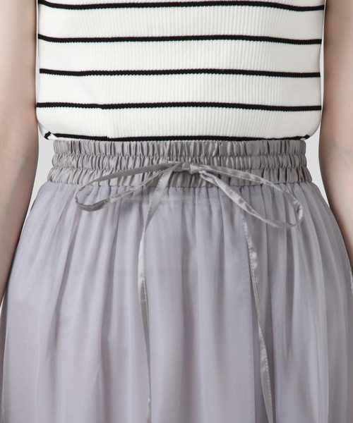 archives（アルシーヴ）の「チュールティアードスカート（スカート・レディース・ブラック/オフホワイト/ブルーグレー/アイボリー/ブラウン・MEDIUM）」の9枚目の写真