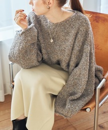 hinari | オーバーMIXブークレニット(ニット/セーター)