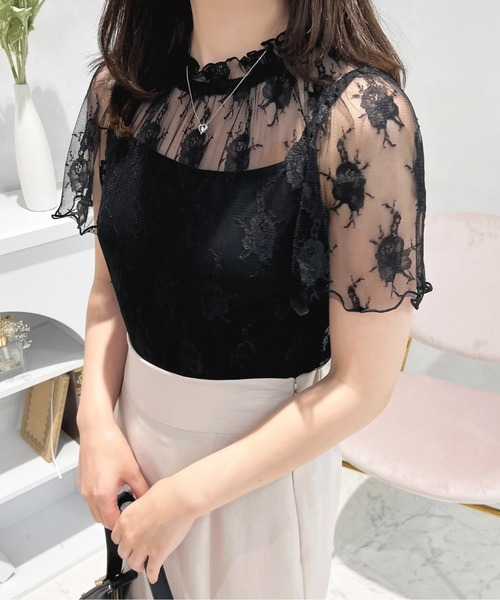 apres jour（アプレジュール）の「レーストップス+カップ付きキャミセット【ZOZOTOWN限定アイテム】（Tシャツ/カットソー・レディース・オフホワイト/ピンクベージュ/ブラック・フリー/X-LARGE）」の18枚目の写真