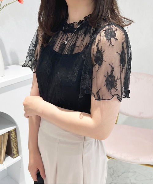 apres jour（アプレジュール）の「レーストップス+カップ付きキャミセット【ZOZOTOWN限定アイテム】（Tシャツ/カットソー・レディース・オフホワイト/ピンクベージュ/ブラック・フリー/X-LARGE）」の21枚目の写真