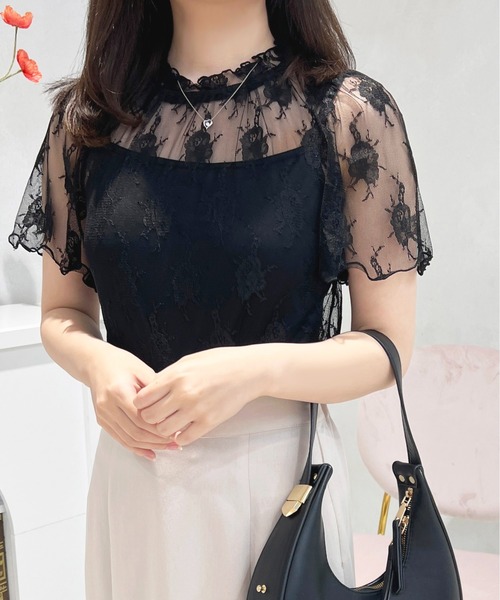 apres jour（アプレジュール）の「レーストップス+カップ付きキャミセット【ZOZOTOWN限定アイテム】（Tシャツ/カットソー・レディース・オフホワイト/ピンクベージュ/ブラック・フリー/X-LARGE）」の16枚目の写真