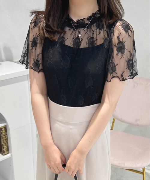 apres jour（アプレジュール）の「レーストップス+カップ付きキャミセット【ZOZOTOWN限定アイテム】（Tシャツ/カットソー・レディース・オフホワイト/ピンクベージュ/ブラック・フリー/X-LARGE）」の17枚目の写真