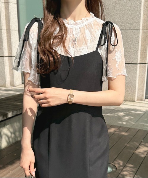apres jour（アプレジュール）の「レーストップス+カップ付きキャミセット【ZOZOTOWN限定アイテム】（Tシャツ/カットソー・レディース・オフホワイト/ピンクベージュ/ブラック・フリー/X-LARGE）」の12枚目の写真