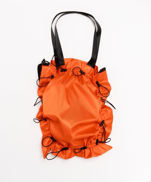 SVEC（シュベック）の「ドローコード ギャザー トートバッグ（トートバッグ・レディース・オレンジ/ブラック/ホワイト・FREE）」の15枚目の写真