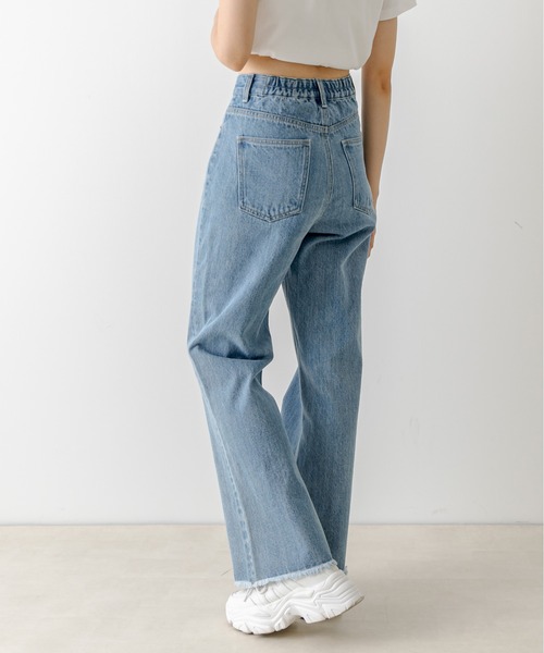 OLIVE des OLIVE（オリーブデオリーブ）の「セミフレアフリンジデニムパンツ　1032030010（デニムパンツ・レディース・ブルー/スミクロ・SMALL/MEDIUM）」の13枚目の写真