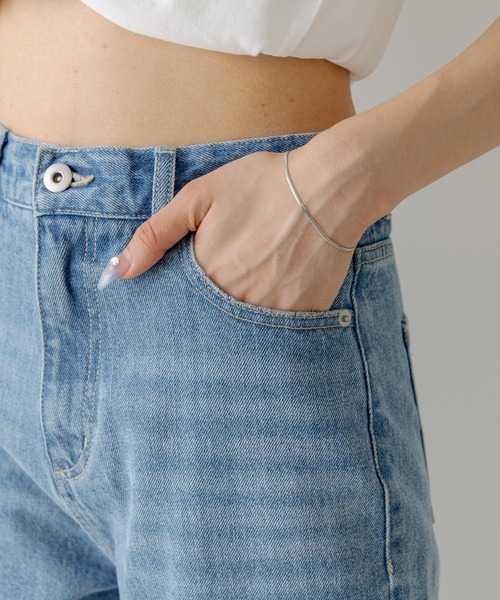 OLIVE des OLIVE（オリーブデオリーブ）の「セミフレアフリンジデニムパンツ　1032030010（デニムパンツ・レディース・ブルー/スミクロ・SMALL/MEDIUM）」の20枚目の写真