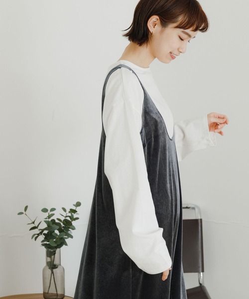URBAN RESEARCH（アーバンリサーチ）の「ショート丈ロングTシャツ（Tシャツ/カットソー・レディース・ブラック/オフホワイト/ブラック系その他・FREE）」の10枚目の写真