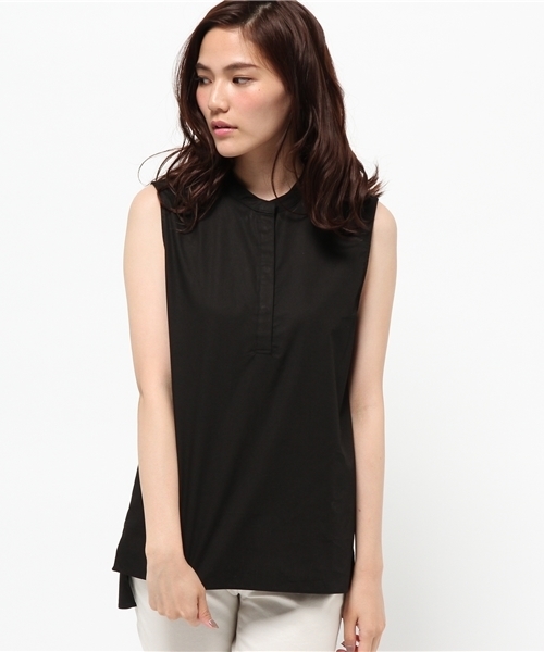 N.(N. Natural Beauty Basic)(エヌエヌナチュラルビューティーベーシック)の「チュニックノースリシャツ(シャツ/ブラウス・レディース・ホワイト/ブラウン/オレンジ/ブラック・MEDIUM)」の1枚目の写真