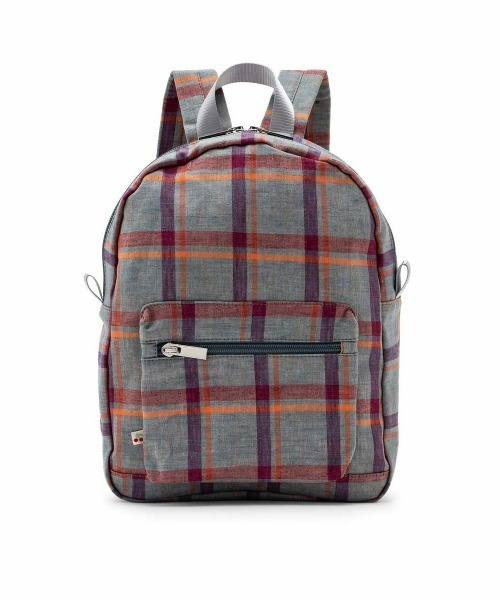 Bonpoint(ボンポワン)の「【日本限定】チェック バックパック(バックパック/リュック・キッズ・グレイッシュブルー・FREE)」の1枚目の写真