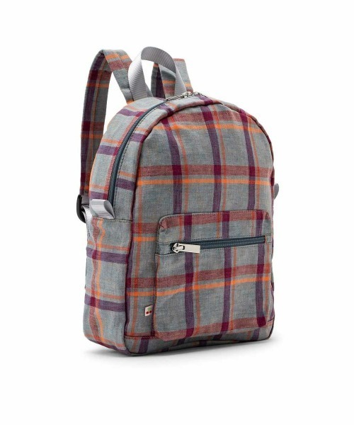 Bonpoint(ボンポワン)の「【日本限定】チェック バックパック(バックパック/リュック・キッズ・グレイッシュブルー・FREE)」の2枚目の写真