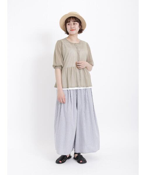 Samansa Mos2（サマンサ モスモス）の「ペプラムシアーニットカーディガン（カーディガン/ボレロ・レディース・チャコールグレー/ベージュ/レッド・F）」の6枚目の写真