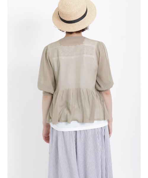 Samansa Mos2（サマンサ モスモス）の「ペプラムシアーニットカーディガン（カーディガン/ボレロ・レディース・チャコールグレー/ベージュ/レッド・F）」の10枚目の写真