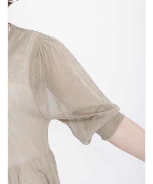 Samansa Mos2（サマンサ モスモス）の「ペプラムシアーニットカーディガン（カーディガン/ボレロ・レディース・チャコールグレー/ベージュ/レッド・F）」の12枚目の写真