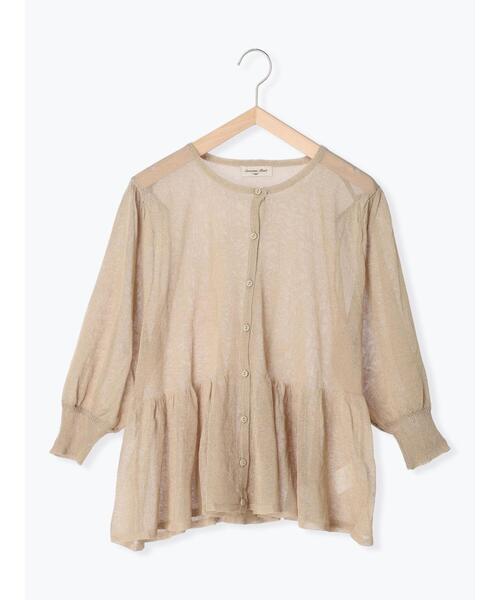 Samansa Mos2（サマンサ モスモス）の「ペプラムシアーニットカーディガン（カーディガン/ボレロ・レディース・チャコールグレー/ベージュ/レッド・F）」の16枚目の写真