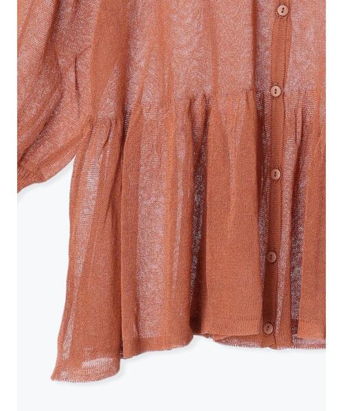 Samansa Mos2（サマンサ モスモス）の「ペプラムシアーニットカーディガン（カーディガン/ボレロ・レディース・チャコールグレー/ベージュ/レッド・F）」の20枚目の写真