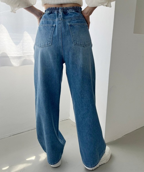 one after another NICE CLAUP(ワンアフターアナザーナイスクラップ)の「ビジューデニムパンツ(デニムパンツ・レディース・インディゴブルー/ピンク・SMALL/MEDIUM)」の5枚目の写真