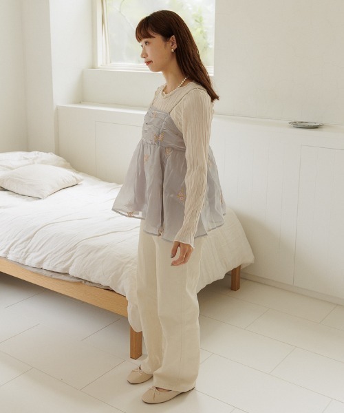 flower（フラワー）の「グロスブルーミングビスチェ（キャミソール・レディース・ブルー/アッシュグレー・FREE）」の7枚目の写真