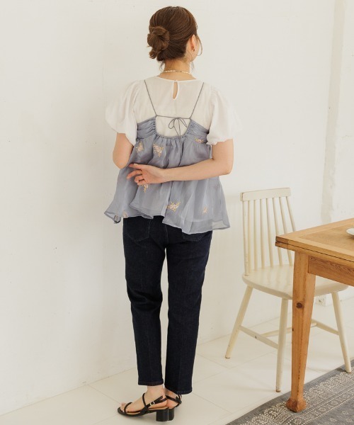 flower（フラワー）の「グロスブルーミングビスチェ（キャミソール・レディース・ブルー/アッシュグレー・FREE）」の15枚目の写真