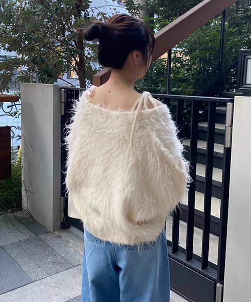 one after another NICE CLAUP（ワンアフターアナザーナイスクラップ）の「マシュマロ女子ニットカーディガン（カーディガン/ボレロ・レディース・チャコール/ベージュ/オフホワイト/ピンク/ライトピンク・FREE）」の22枚目の写真