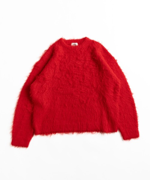 WETTEMPT(ウィテンプト)の「WOOL MIXED SHAGGY KNIT /ウールミックスシャギーニット(ニット/セーター・メンズ・ダークブラウン/カーキ/レッド・MEDIUM/LARGE/SMALL)」の3枚目の写真