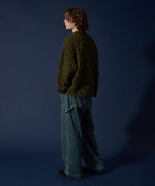 WETTEMPT(ウィテンプト)の「WOOL MIXED SHAGGY KNIT /ウールミックスシャギーニット(ニット/セーター・メンズ・ダークブラウン/カーキ/レッド・MEDIUM/LARGE/SMALL)」の8枚目の写真