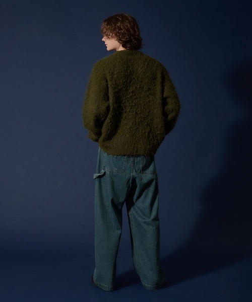 WETTEMPT(ウィテンプト)の「WOOL MIXED SHAGGY KNIT /ウールミックスシャギーニット(ニット/セーター・メンズ・ダークブラウン/カーキ/レッド・MEDIUM/LARGE/SMALL)」の9枚目の写真